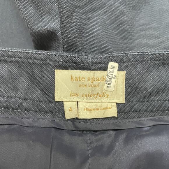 Kate Spade Shorts Womens 4 Navy Blue Cuffed Bow Back Gold Button Classic Preppy - Picture 8 of 15